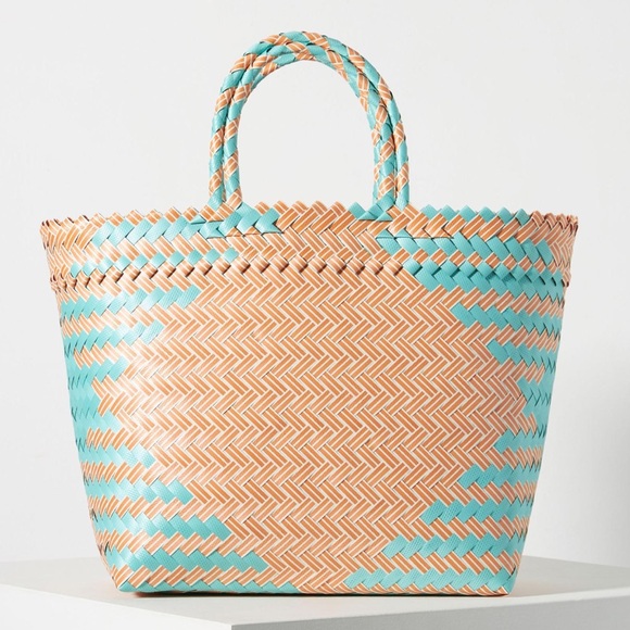 Anthropologie Handbags - Anthropologie Diamon Woven Bag - Blue